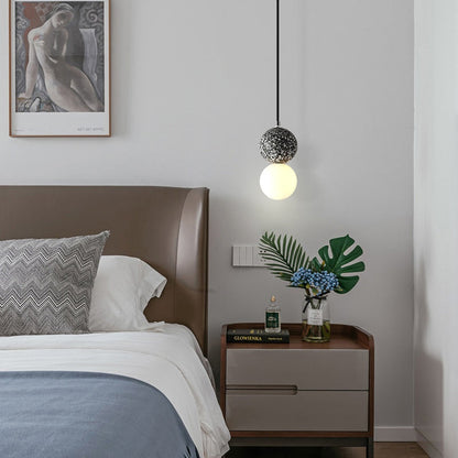 LumoSphere - Modern LED Hänglampa Svart Vit Glas