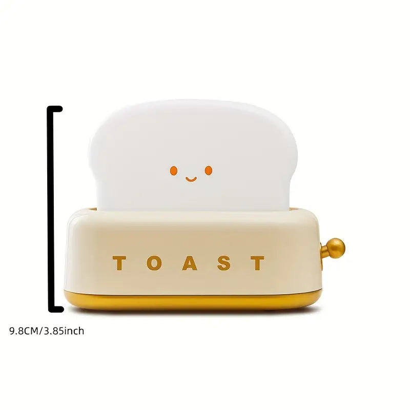 Söt sänglampa – Kawaii Toast LED-lampa för mysig belysning