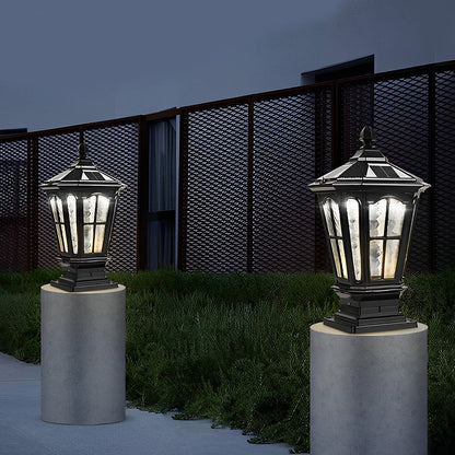 Utomhus Solar LED Svart Trädgårdspostljus