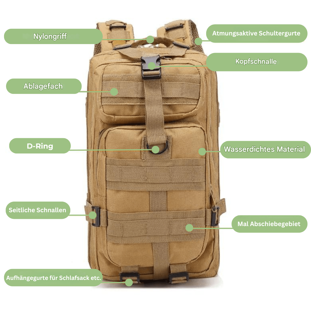 ADVENTUREPACK – Vattentät 50L taktisk ryggsäck för resor och utomhusbruk
