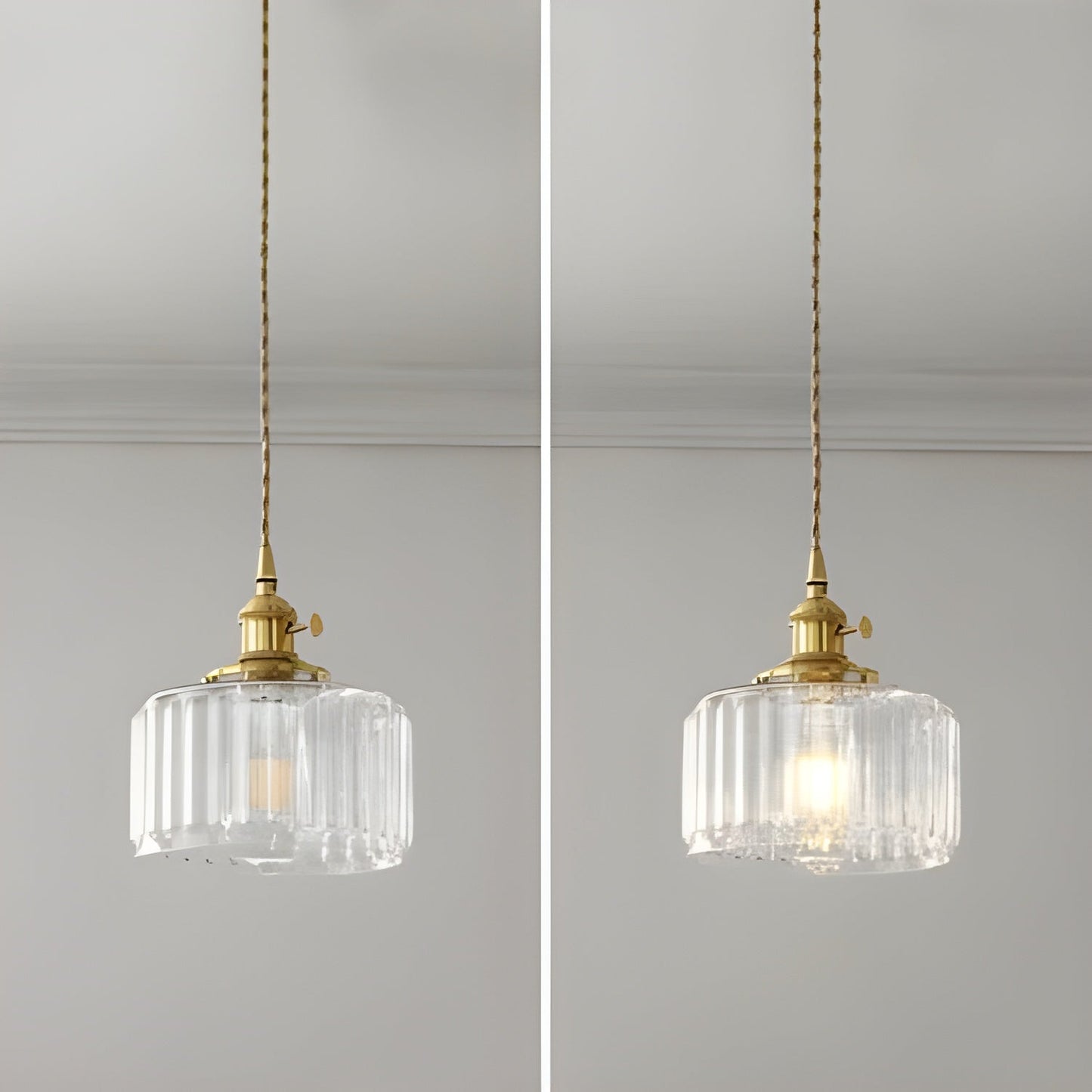 CrystalWave Light – Retro Kort Cylinder LED Hänglampa
