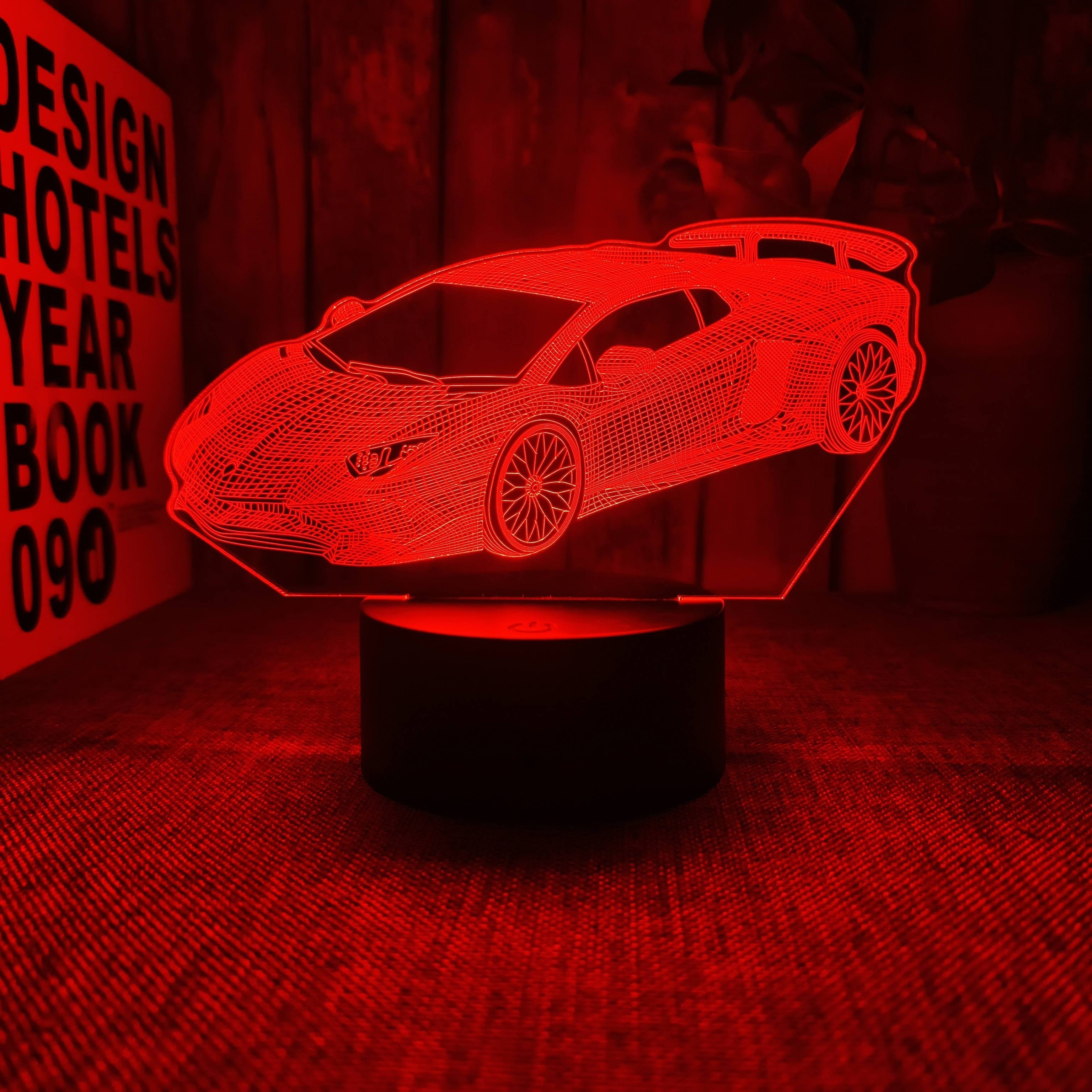 AutoLamp - 3D Sportbil Nattlampan med Touch Control och USB
