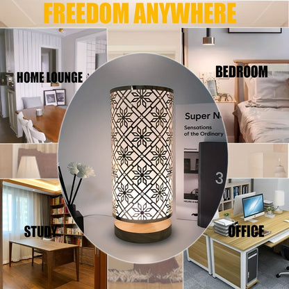 LumiPattern - Modern USB-driven Bordslampa, Justerbar Ljusstyrka, Metallram och Plastbelagd Skärm