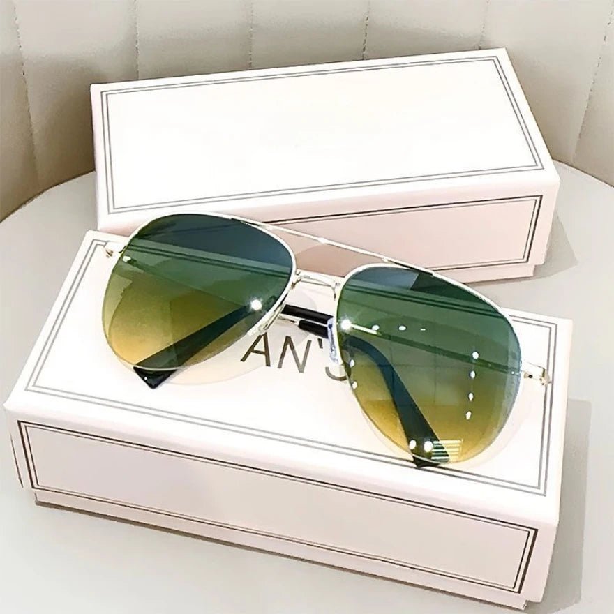 AEROVIEW SHADES – Gradient Pilot Solglasögon med UV400-skydd för män