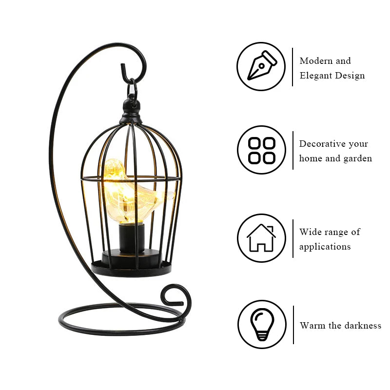 Fågelbur Bordslampa