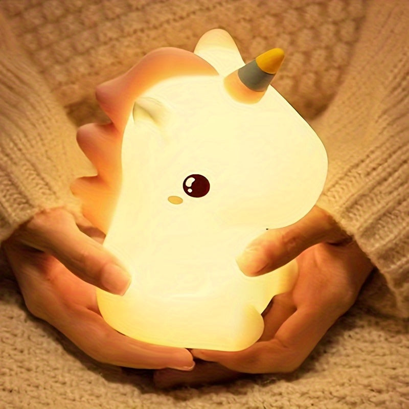 UnicornGlow - Varmt Enhörnings Nattlampa med 7 Färger och Ögonskydd