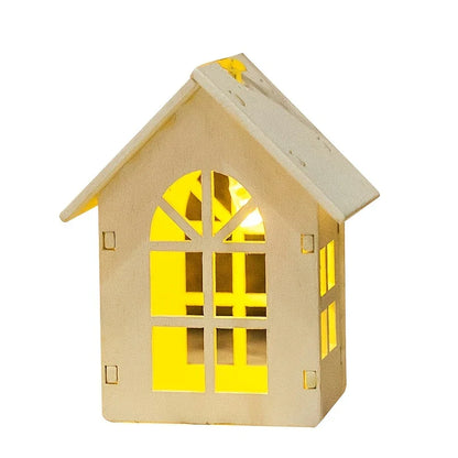 LED ljusslinga med mini-hus – Dekorativ julbelysning för inomhusbruk