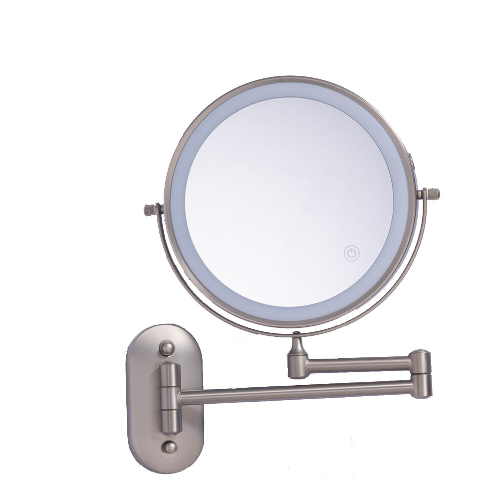 Makeup Spegel Väggmonterad LED Krom Rund