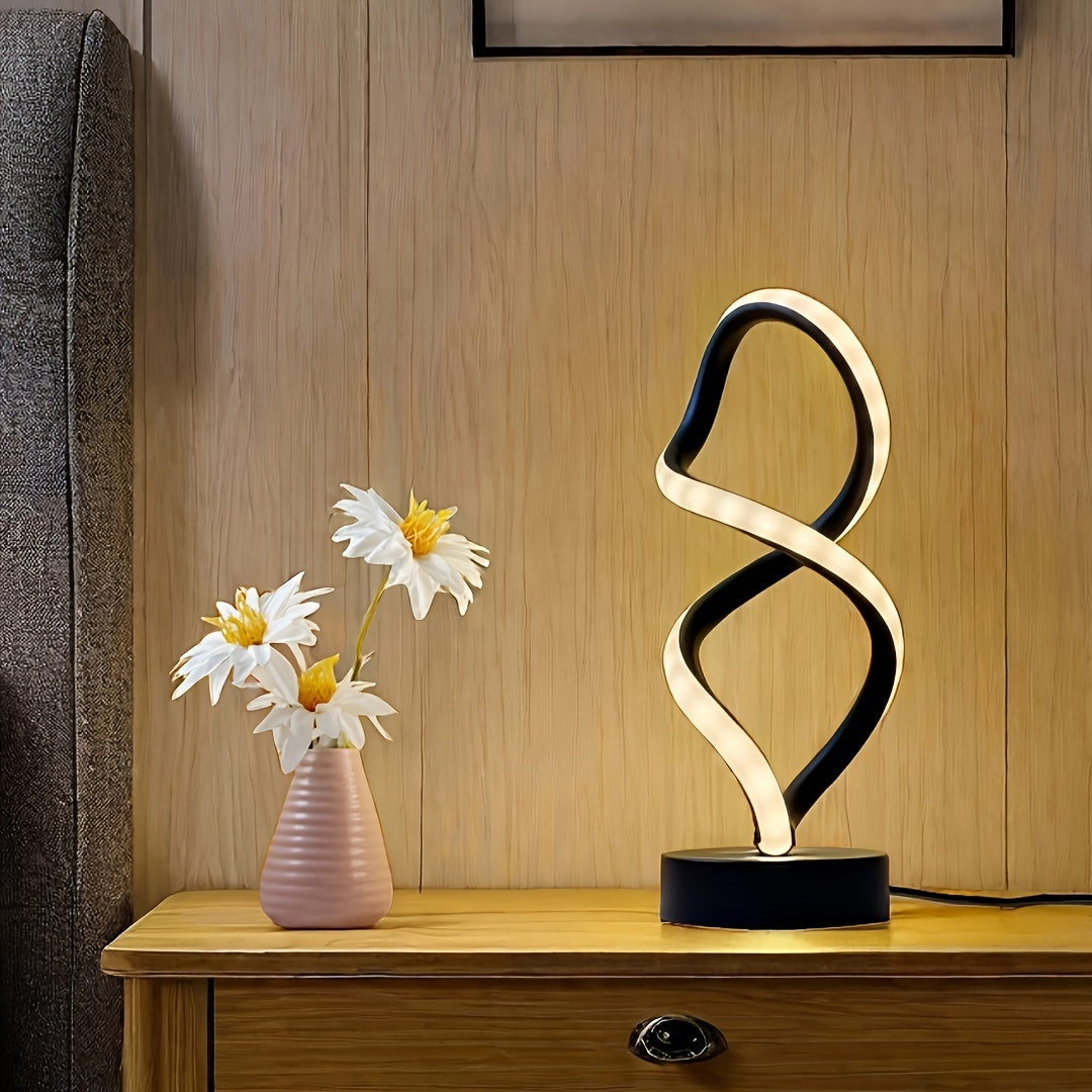 SpiraLux - Modern Spiral Bordslampa med Tre Färginställningar