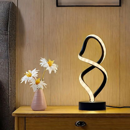 SpiraLux - Modern Spiral Bordslampa med Tre Färginställningar