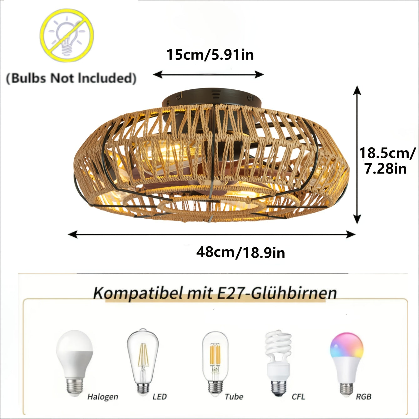 Handvävd Rattankrona – Zen Stil och Funktionalitet