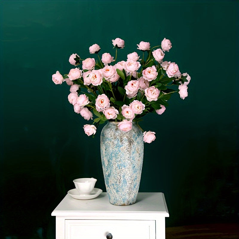 Unik Vintage Keramik Vas – Handgjord Blå Stengods för en Äkta Look