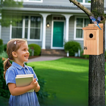 Fågelhus i trä, ceder, kopparskydd