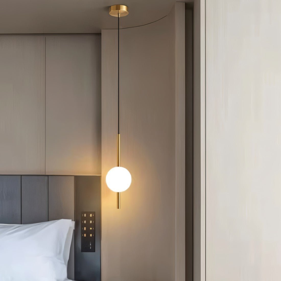 LED-Hänglampa med akrylkula – Dekorativt klart belysning för bostadsutrymmen