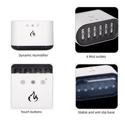 Airmist Pro - Ultraschall-luftfuktare med LED-ljus och 6 munstycken