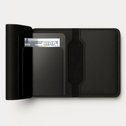 Läderplånbok med AirTag och RFID-blockerare