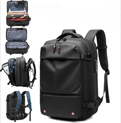 AIRTRAIL Ryggsäck - Komprimerbar reseryggsäck med 17,3&quot; laptopfack och vakuumkompression