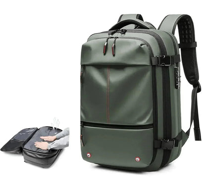 AIRTRAIL Ryggsäck - Komprimerbar reseryggsäck med 17,3&quot; laptopfack och vakuumkompression