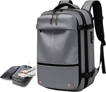 AIRTRAIL Ryggsäck - Komprimerbar reseryggsäck med 17,3&quot; laptopfack och vakuumkompression