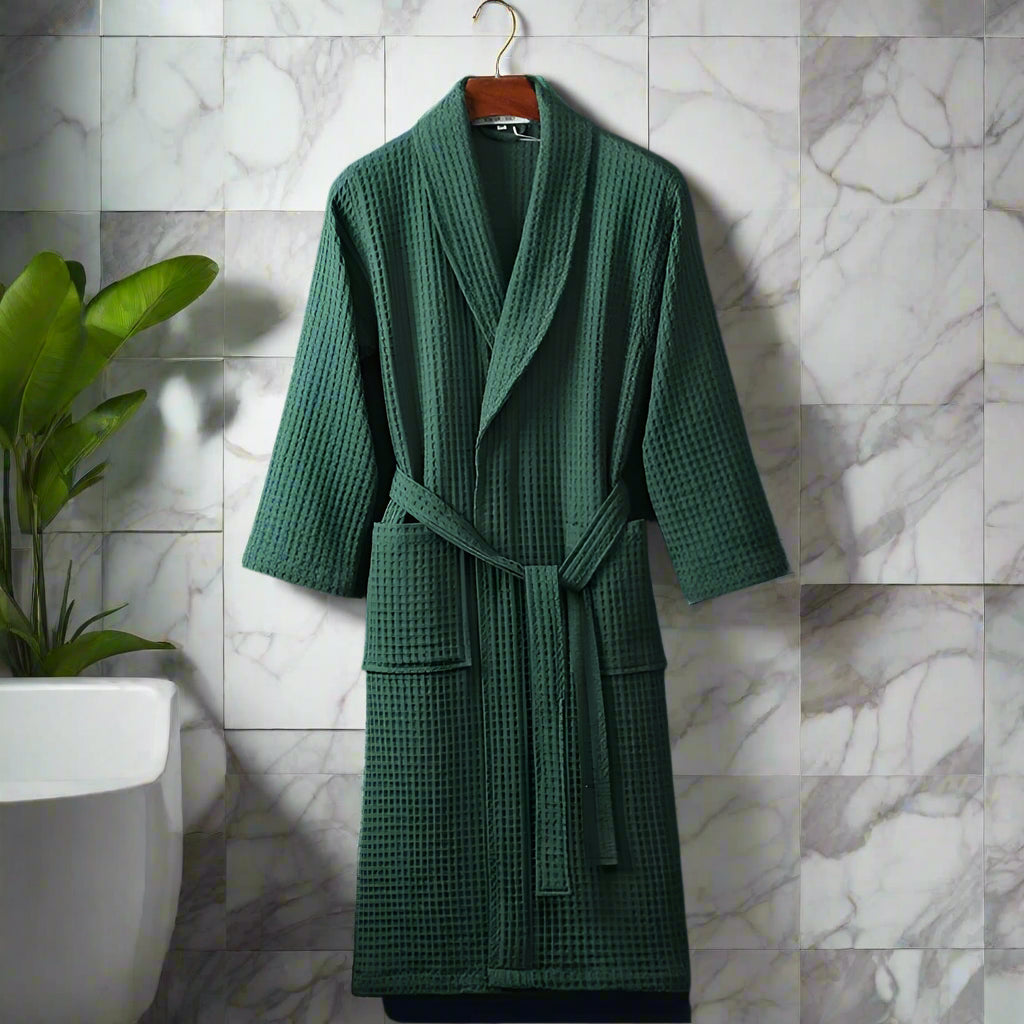 LuxeWeave Badrock – Lätt unisex badrock med våffelstruktur