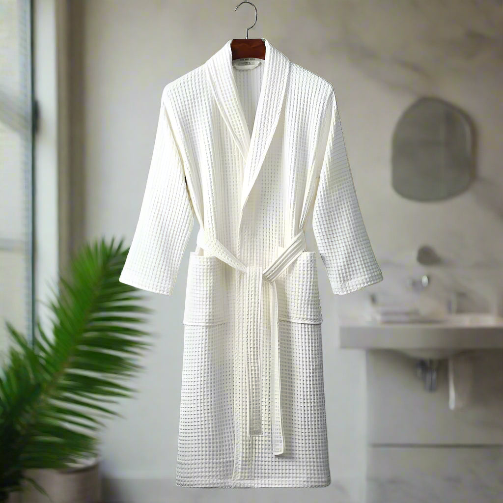 LuxeWeave Badrock – Lätt unisex badrock med våffelstruktur