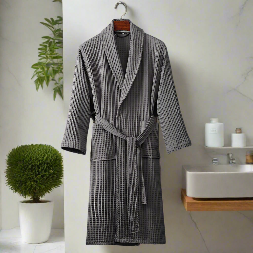 LuxeWeave Badrock – Lätt unisex badrock med våffelstruktur