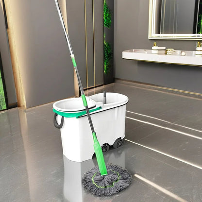 MopTiq – 360° roterande mikrofiberduk med handsfree vridning för enkel rengöring