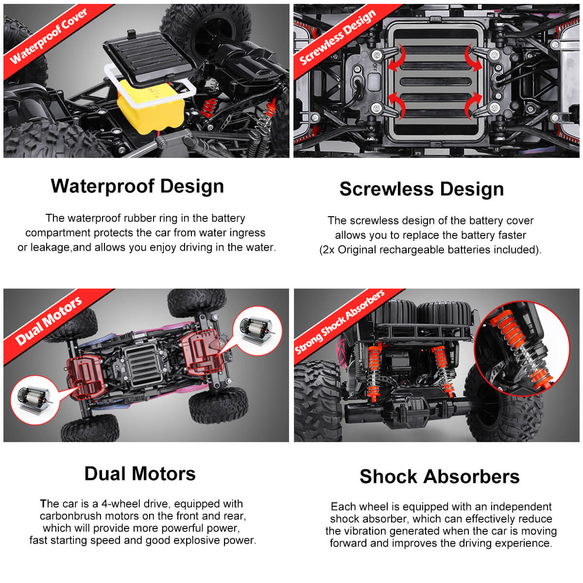 Fjärrkontroll Vattentät Off-Road Bil Leksak