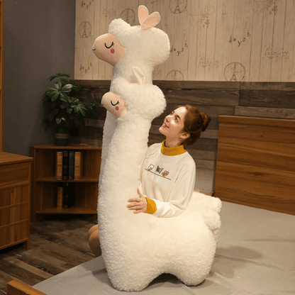 ALPACARESS – Mjukt plysch-alpacka-leksak 130cm för heminredning