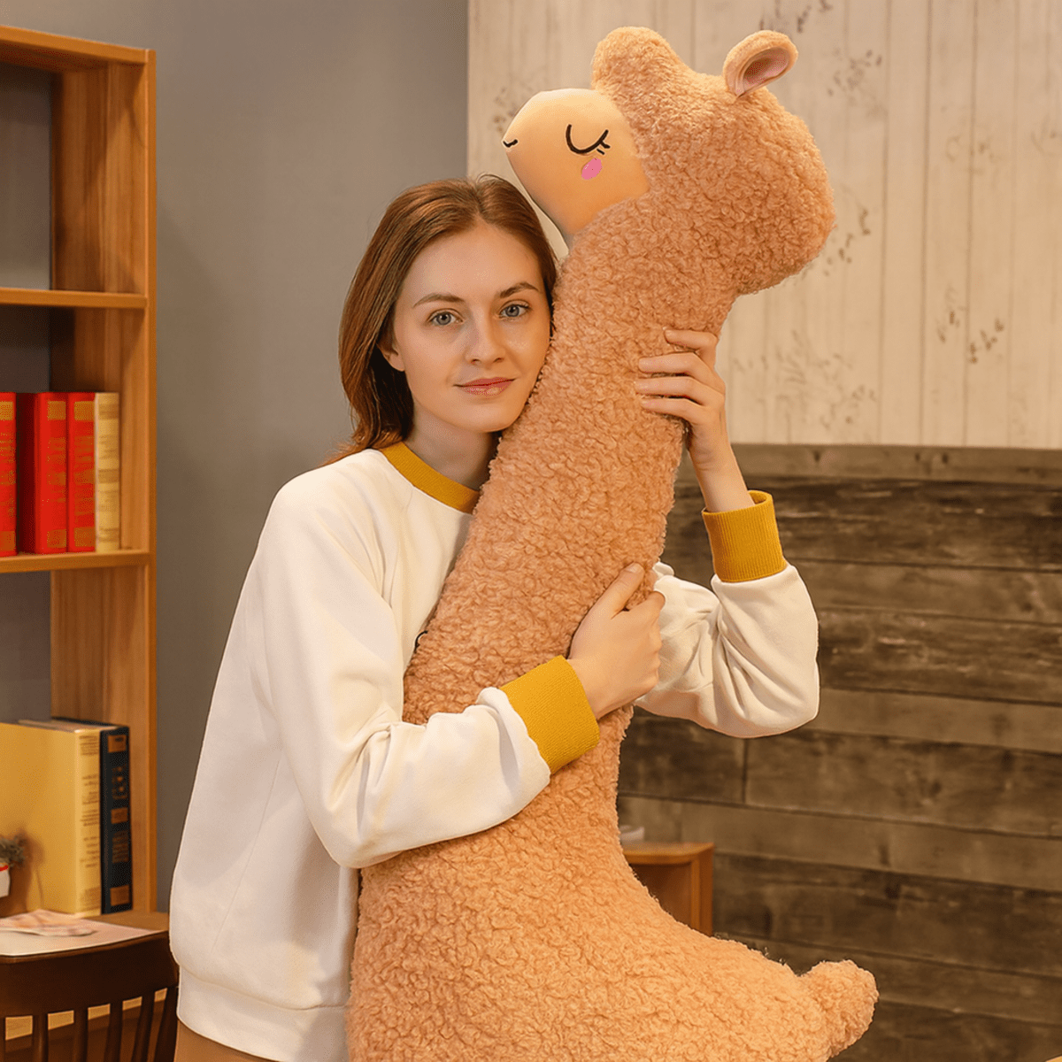 ALPACARESS – Mjukt plysch-alpacka-leksak 130cm för heminredning