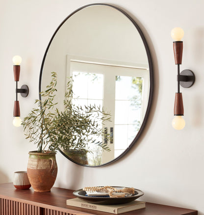 Tvåarmad glasvägglampa – Elegant retro-design med metall &amp; E27-fatning