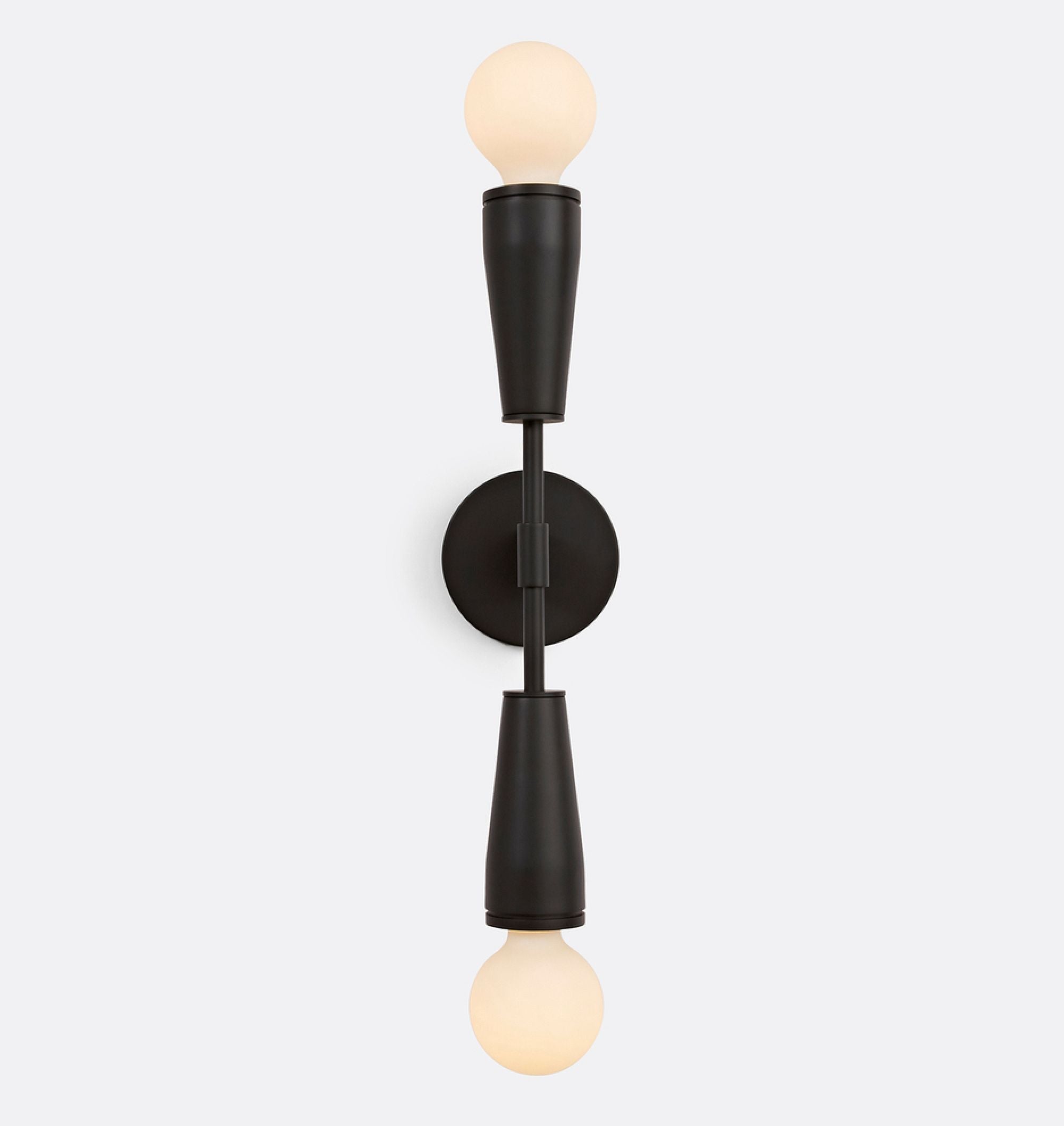 Tvåarmad glasvägglampa – Elegant retro-design med metall &amp; E27-fatning