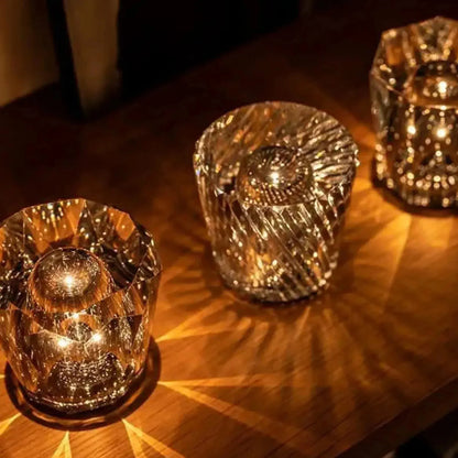 Kristall-LED-bordlampa – Uppladdningsbar &amp; Dekorativ | Elegant hemaccessoar