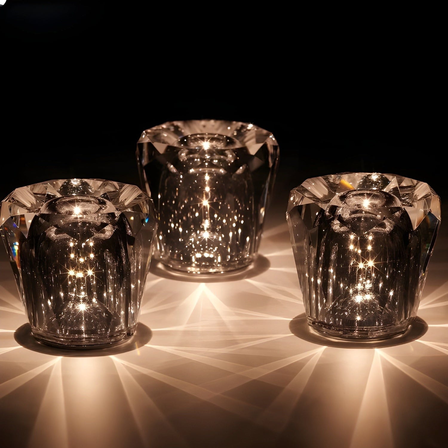 Kristall-LED-bordlampa – Uppladdningsbar &amp; Dekorativ | Elegant hemaccessoar