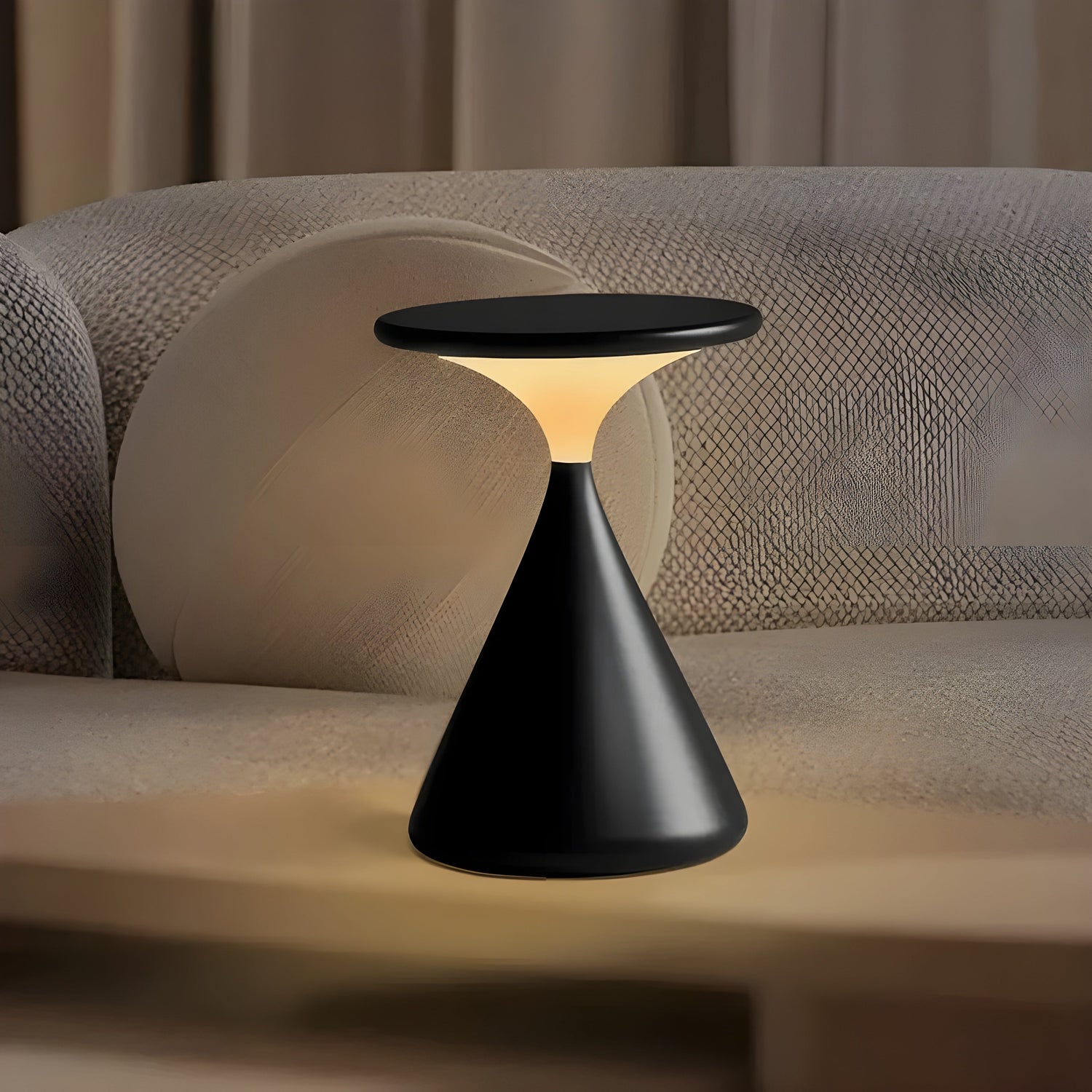 CalmGlow Lampa - Rund Touch-Dimm-Bordlampa