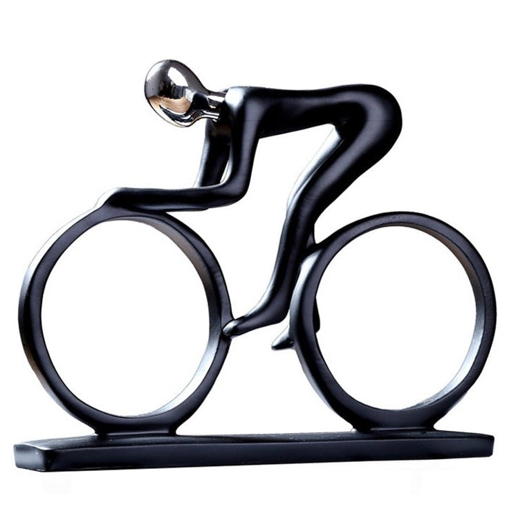ArtCreativ | Nordisk Abstrakt Cyklist Skulptur - Unik Heminredningsdetalj
