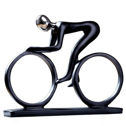 ArtCreativ | Nordisk Abstrakt Cyklist Skulptur - Unik Heminredningsdetalj