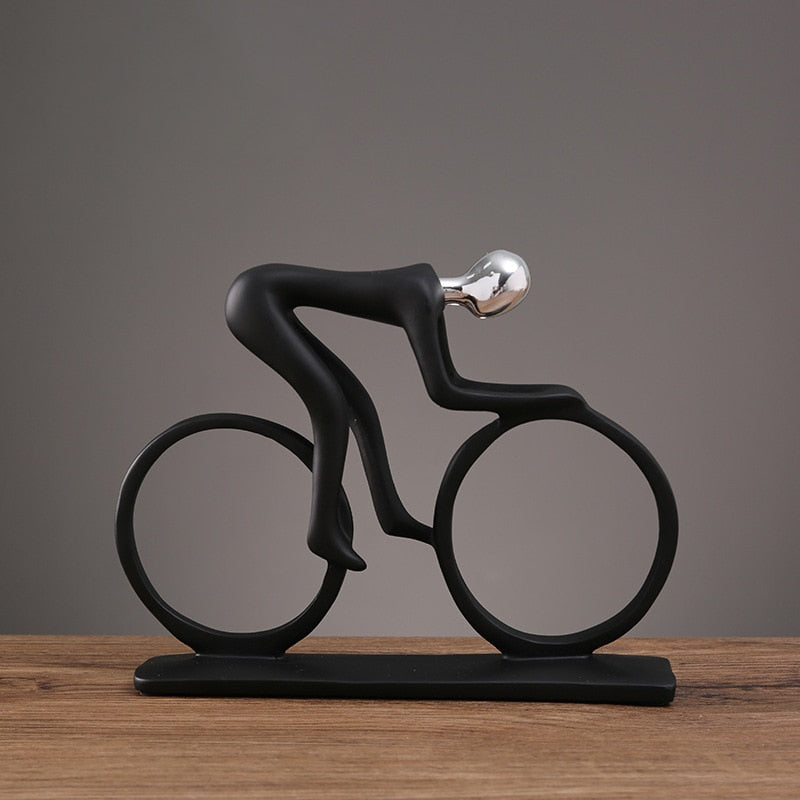 ArtCreativ | Nordisk Abstrakt Cyklist Skulptur - Unik Heminredningsdetalj