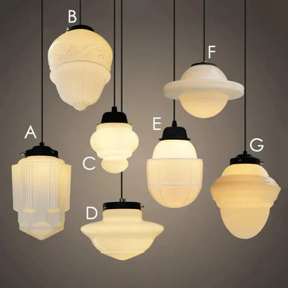 Lunara | Geometrisk mjölkglas pendellampa i vitt