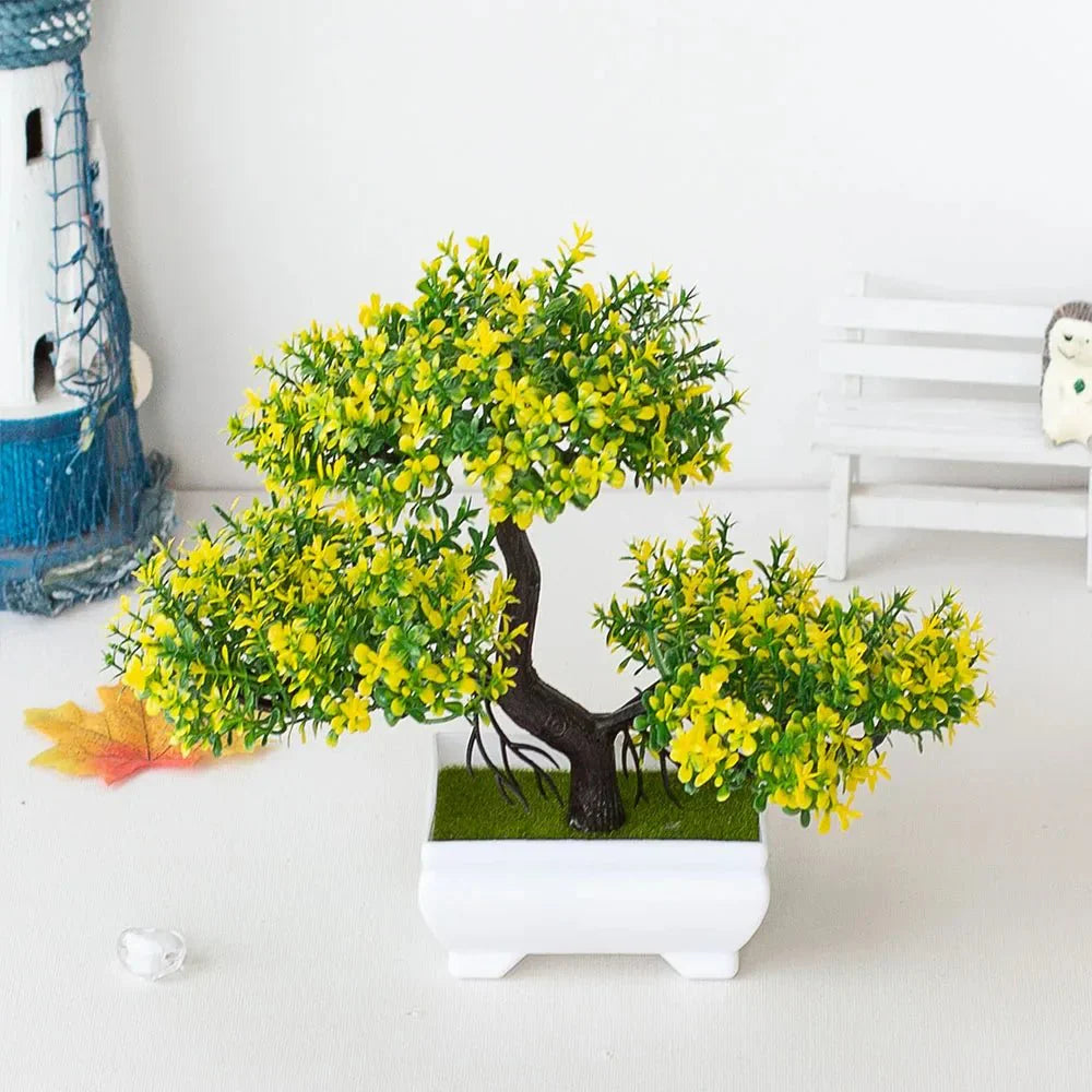 Konstgjord Potted Bonsai-träd - Realistisk Plast Dekor
