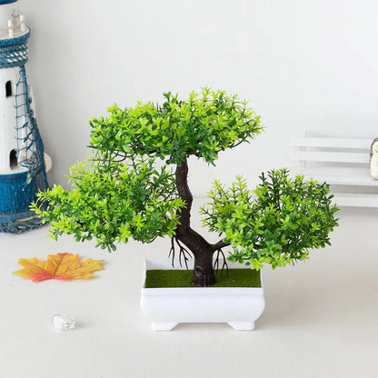 Konstgjord Potted Bonsai-träd - Realistisk Plast Dekor