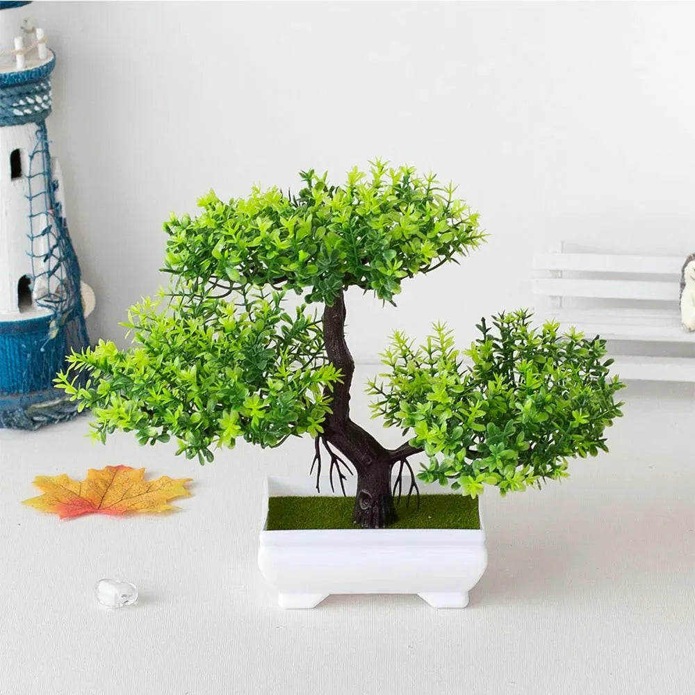 Konstgjord Potted Bonsai-träd - Realistisk Plast Dekor