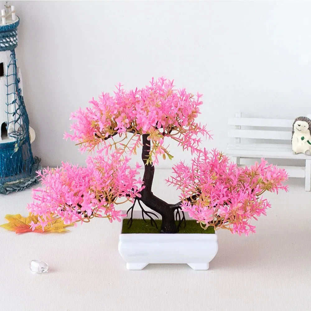 Konstgjord Potted Bonsai-träd - Realistisk Plast Dekor