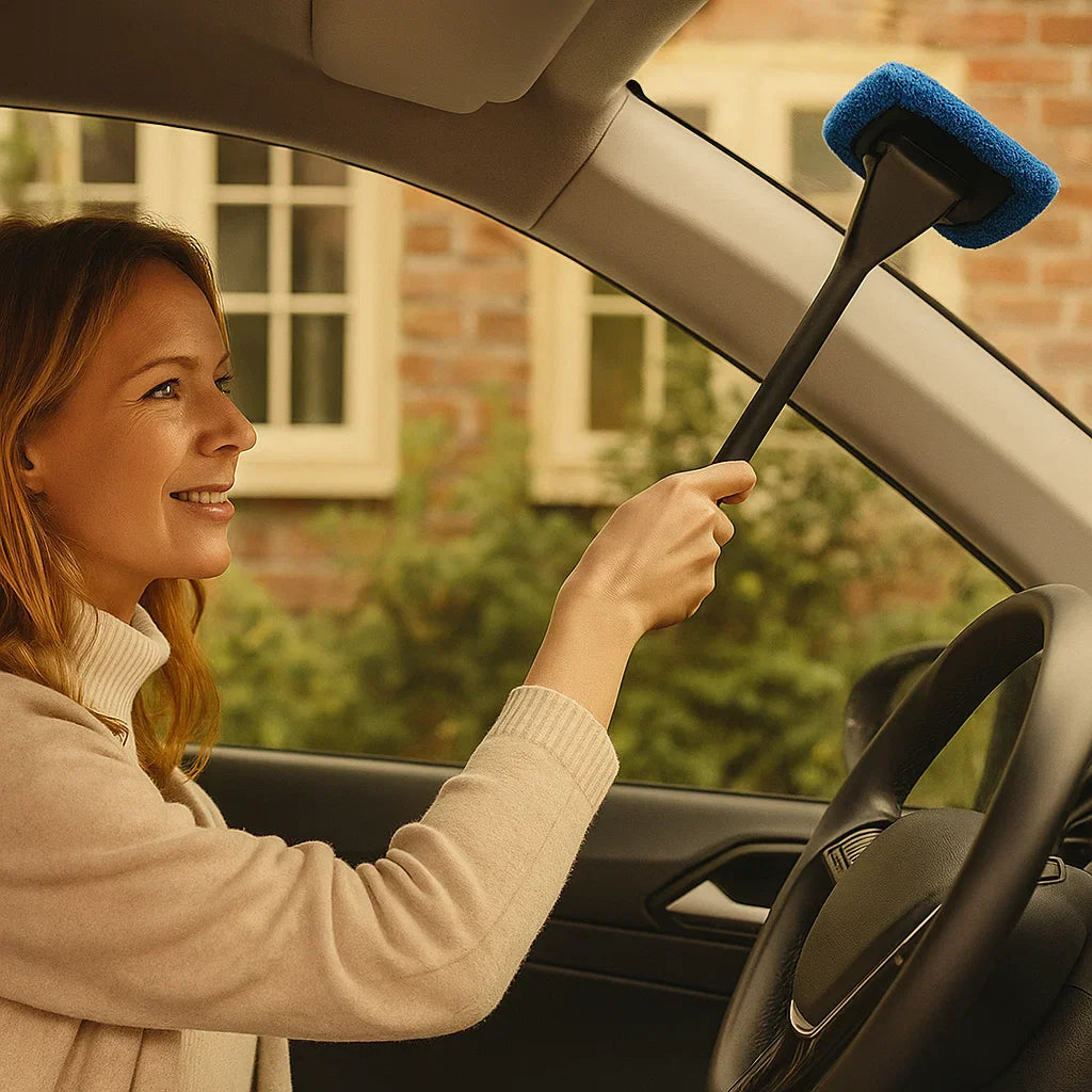 Praktisk mikrofiber vindruteskrapa