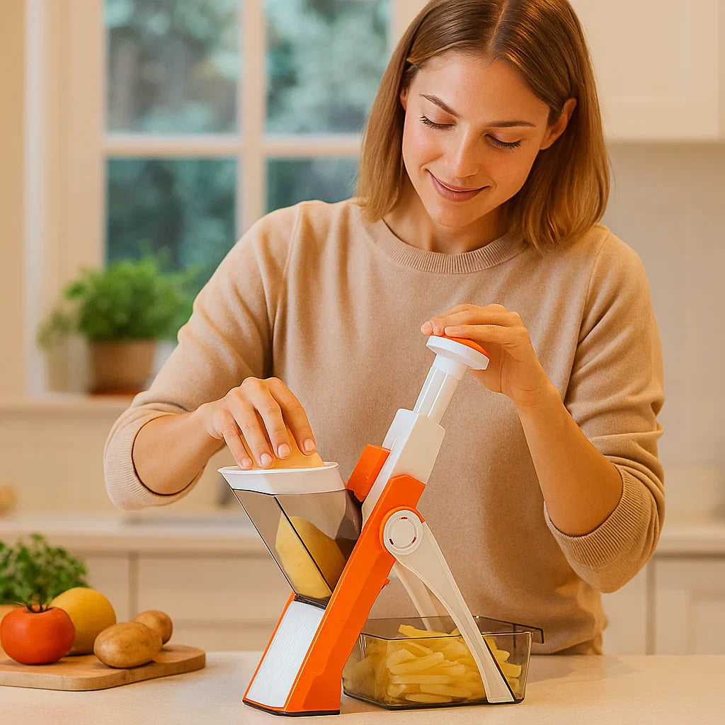 Säker multifunktionell skärverktyg för köket