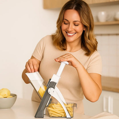 Säker multifunktionell skärverktyg för köket