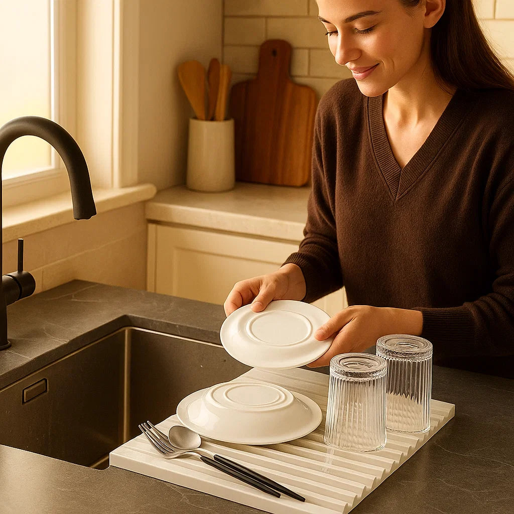 Fällbar silikon droppmatta - värmebeständigt design