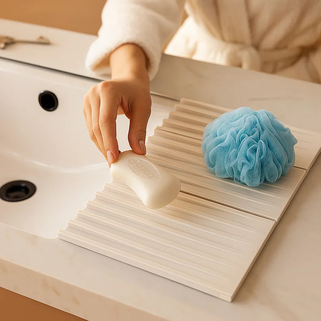 Fällbar silikon droppmatta - värmebeständigt design