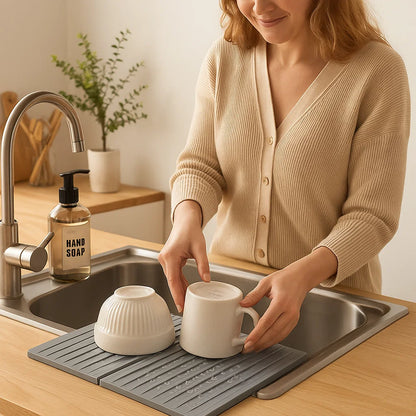 Fällbar silikon droppmatta - värmebeständigt design