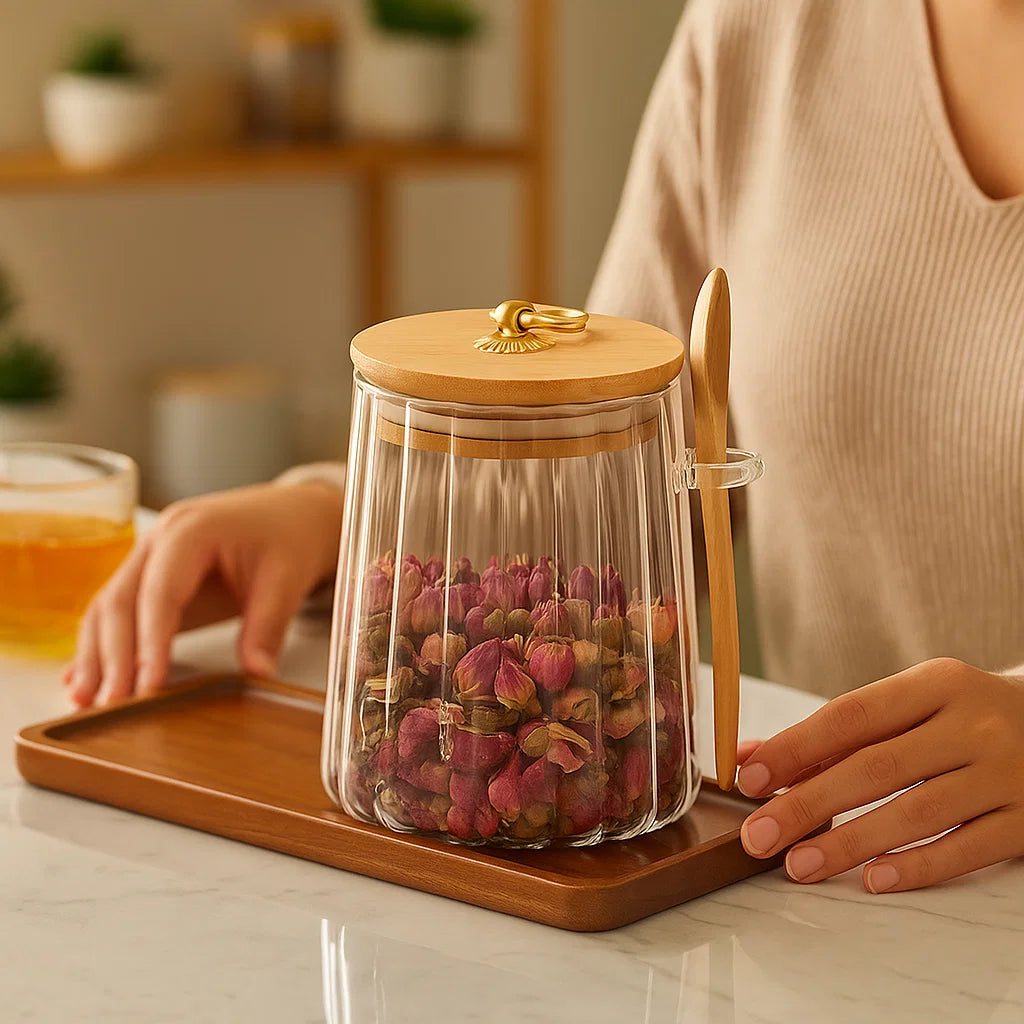 Lufttät och fuktbeständigt förvaringsglas - Återförslutningsbart